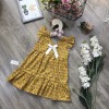 váy tay tiên nơ cổ đuôi cá size 4-8  -VT20255-